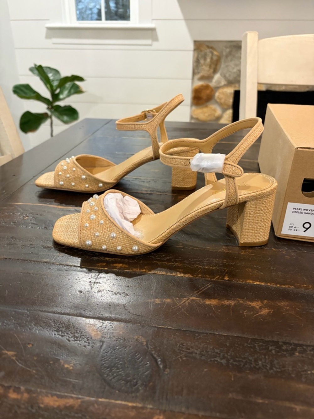 NWT J. Crew Pearl Woven Heeled Sandal